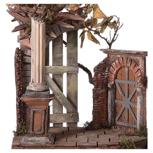 Roman temple with fountain for 12-16 cm Neapolitan Nativity scene 55x35x40 cm 4