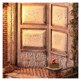 Capanna con porta e luce 55x50x35 presepe napoletano 24 cm