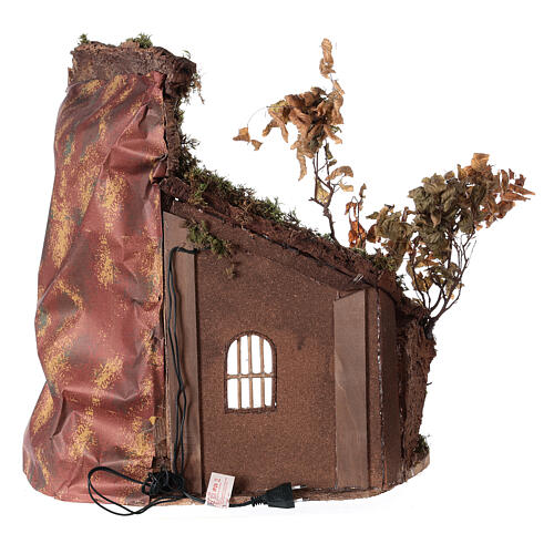 Stable with door and light 55x50x35 cm for Neapolitan Nativity Scene with standing figurines of 24 cm 5