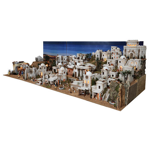 Szopka kompletna historyczna palestyńska 100x320x120 cm figurki Moranduzzo 5