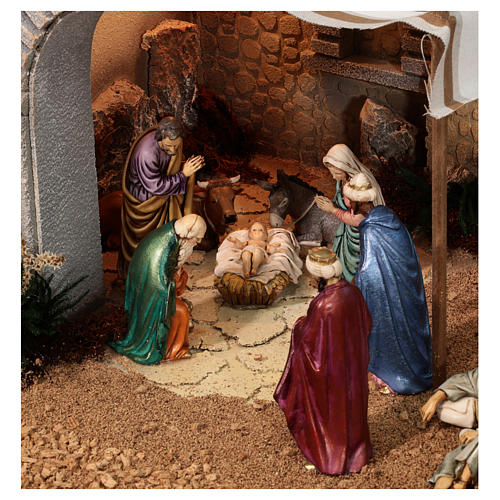 Complete Nativity Scene historical Palestinian style 100x320x120 cm Moranduzzo statues 2