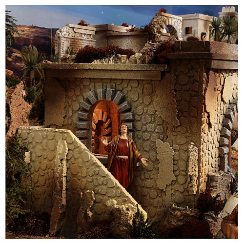 Complete Nativity Scene historical Palestinian style 100x320x120 cm Moranduzzo statues 12