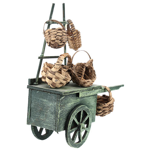 Carro vendedor cestas para belén napolitano de 6-8 cm 4