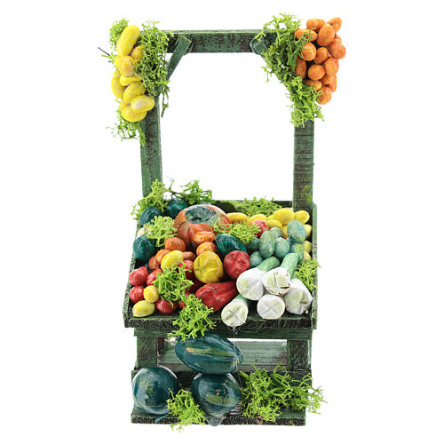 Étal fruits et légumes pour crèche napolitaine de 6-8 cm 1