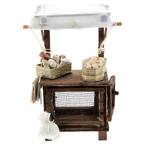 Banco venditore di uova per presepe napoletano di 6-8 cm 1