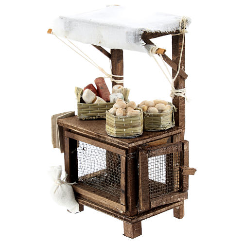 Banco venditore di uova per presepe napoletano di 6-8 cm 2