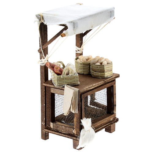 Banco venditore di uova per presepe napoletano di 6-8 cm 3