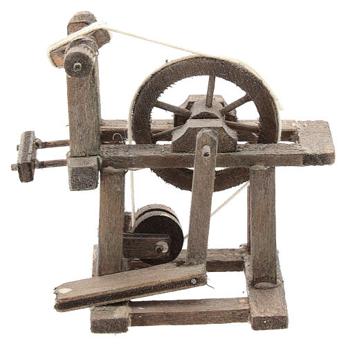 Miniature spinning wheel for Neapolitan nativity of 6-8 cm 1