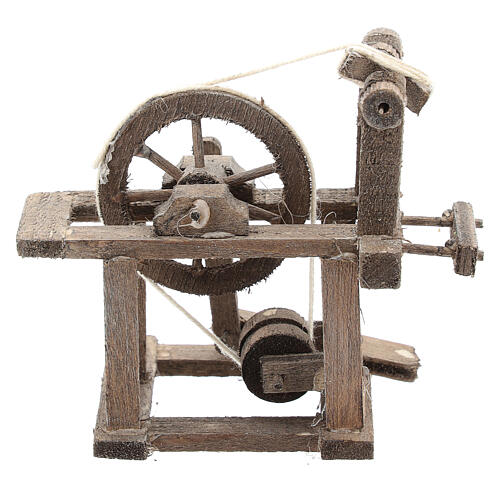 Miniature spinning wheel for Neapolitan nativity of 6-8 cm 4