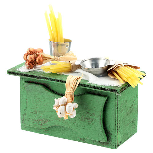 Pasta stall for Neapolitan Nativity Scene with standing figurines of 6-8 cm 2