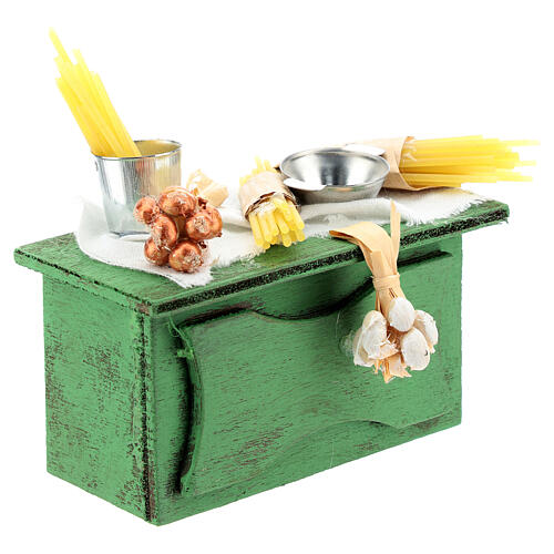 Pasta stall for Neapolitan Nativity Scene with standing figurines of 6-8 cm 3