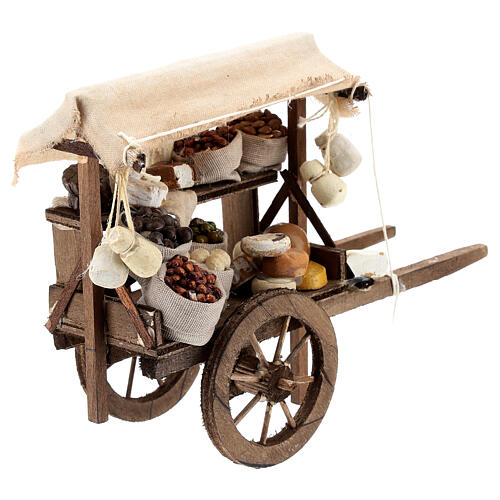 Cheese and vegetable wagon for Neapolitan Nativity Scene with standing figurines of 6-8 cm 2