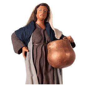 Pregnant Shepherd with Pot and Cat Nativity from Naples 12 cm