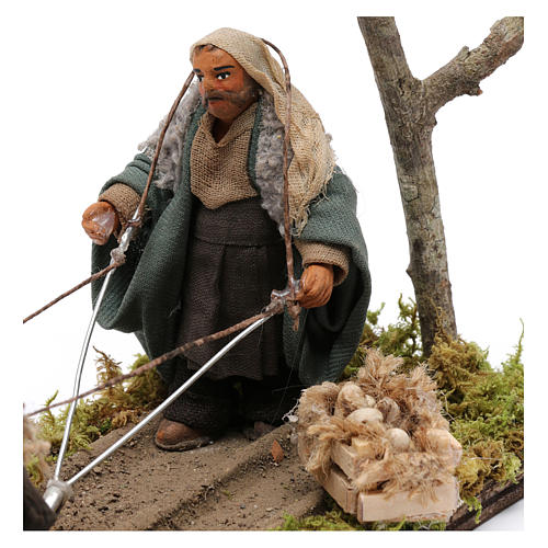 Farmer with plough for Neapolitan Nativity Scene 10 cm 2