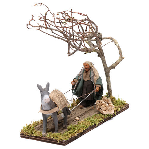 Rolnik z pługiem, do szopki neapolitańskiej, 10 cm 3