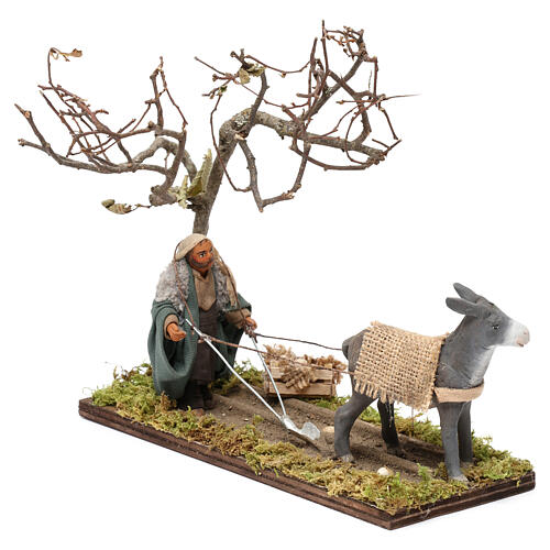 Rolnik z pługiem, do szopki neapolitańskiej, 10 cm 4