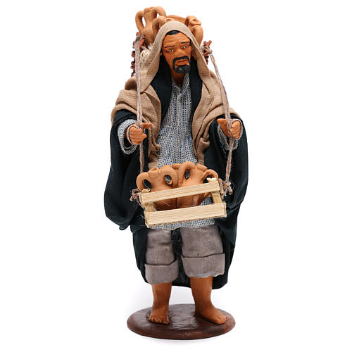 Sprzedawca dzbanów w koszach, figurka do szopki z Neapolu 14 cm 1
