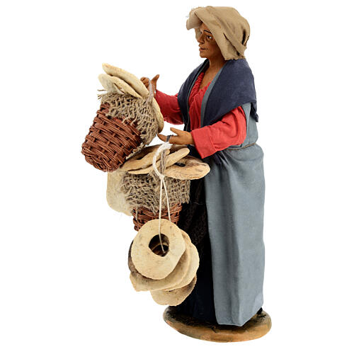 Woman with bread Neapolitan nativity figurine measuring 30 cm 2