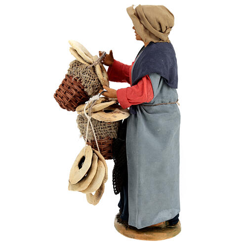 Woman with bread Neapolitan nativity figurine measuring 30 cm 3