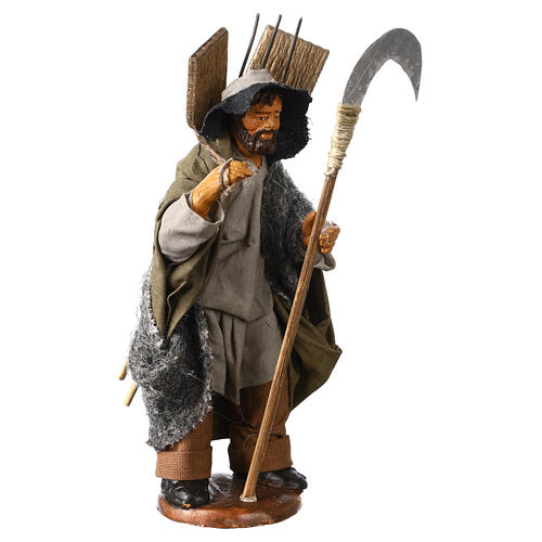 Homem com ferramenta presépio de Nápoles com figuras 12 cm altura média 3
