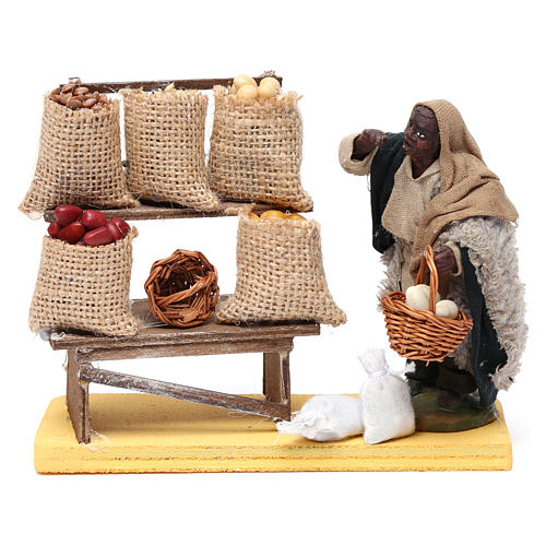 Moor cereal seller for Neapolitan Nativity Scene 10 cm 1