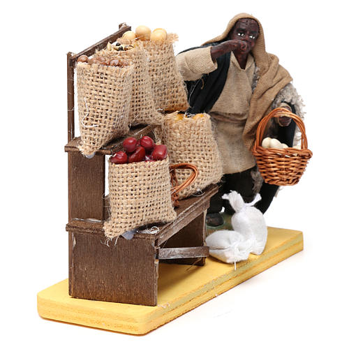 Moor cereal seller for Neapolitan Nativity Scene 10 cm 3