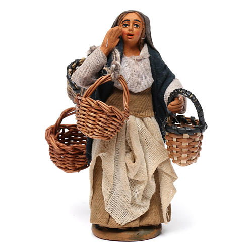 Venditrice panieri presepe napoletano 10 cm 1