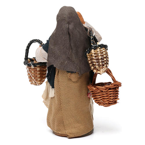 Venditrice panieri presepe napoletano 10 cm 4