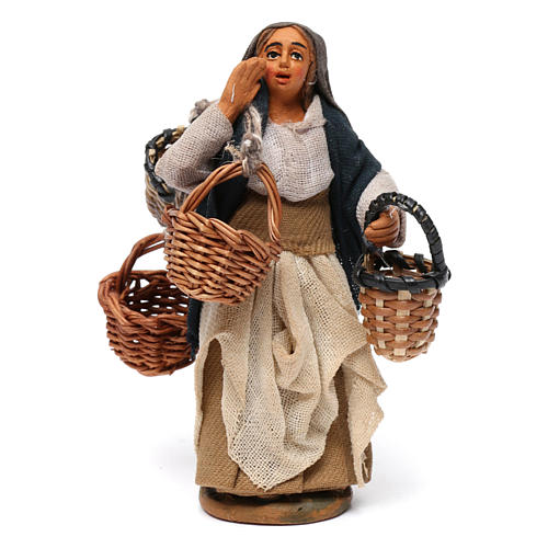 Baskets seller Neapolitan nativity figurine 10 cm 1