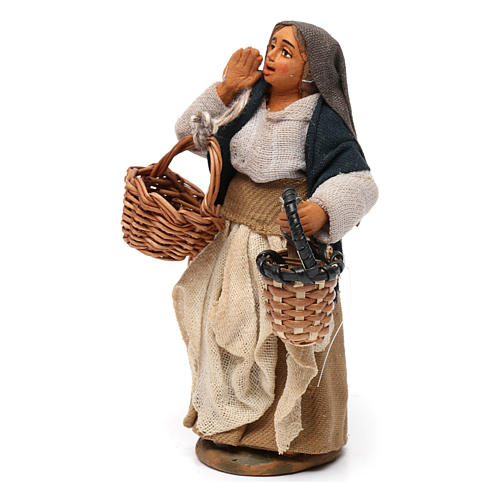 Baskets seller Neapolitan nativity figurine 10 cm 2