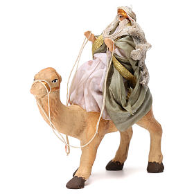 Rey mago y camello de terracota para belén Nápoles 6 cm de altura media
