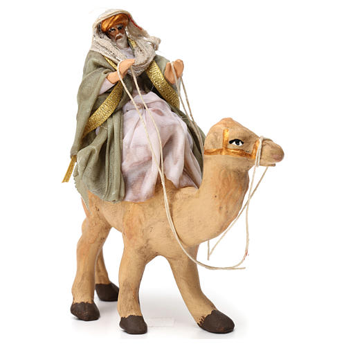 Rey mago y camello de terracota para belén Nápoles 6 cm de altura media 2