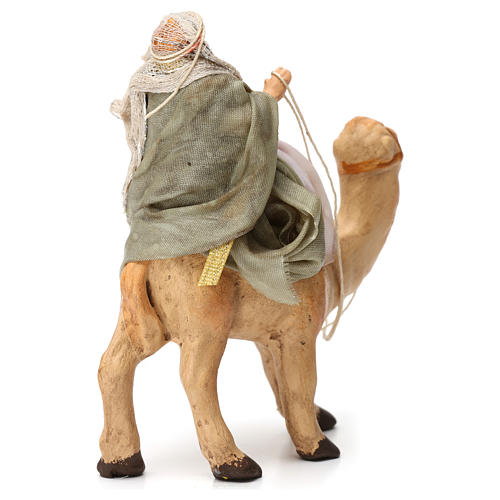 Magi King on camel in terracotta for nativity Naples 6 cm 3