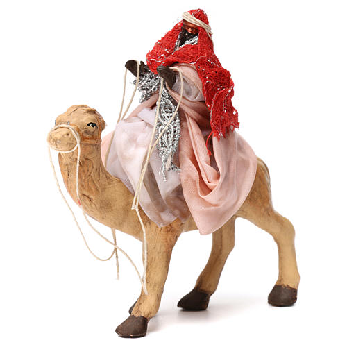 Rey mago moreno y camello para belén napolitano 6 cm de altura media 1