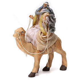 Weisser König auf Kamel 6cm neapolitanische Krippe