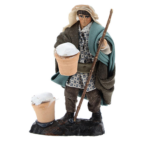 Man with Ricotta in Terracotta for nativity of 8 cm 1