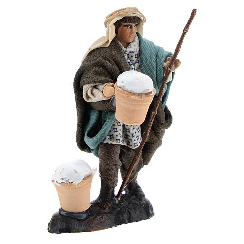 Man with Ricotta in Terracotta for nativity of 8 cm 3