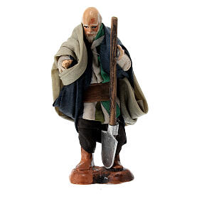 Contadino con zappa per presepe napoletano di 8 cm