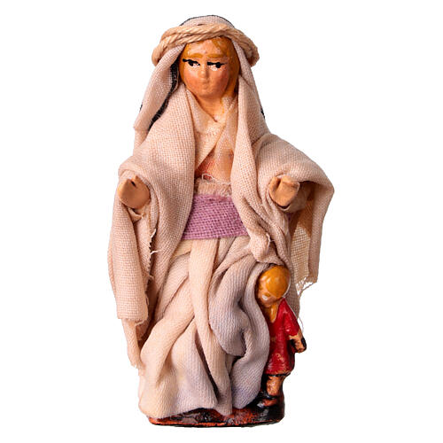 Dziewczynka z lalką, szopka neapolitańska 8 cm 1