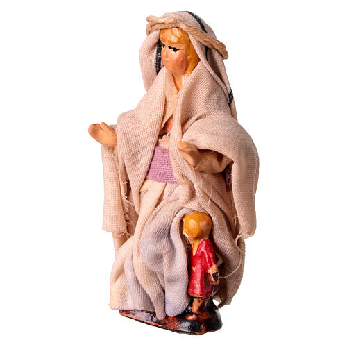 Girl with Dolly for Neapolitan nativity of 8 cm 2