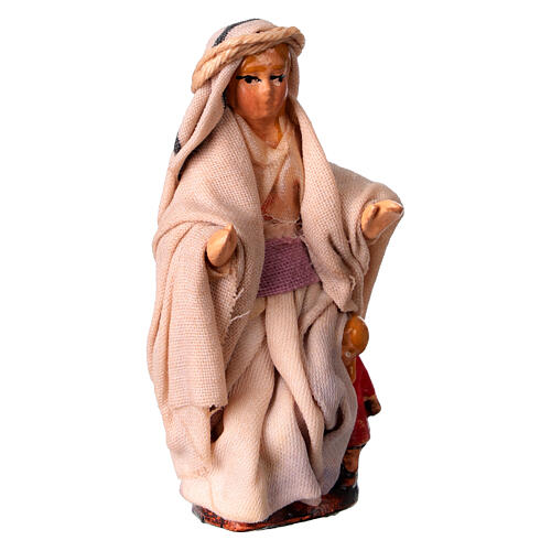 Girl with Dolly for Neapolitan nativity of 8 cm 3