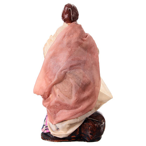 Pastorella con cesto di frutta per presepe napoletano di 8 cm 2