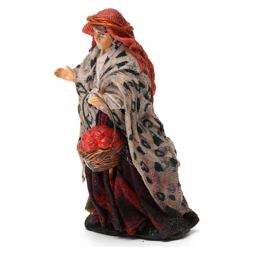 Woman Shepherd with Fruit Basket for 8 cm Neapolitan nativity 2