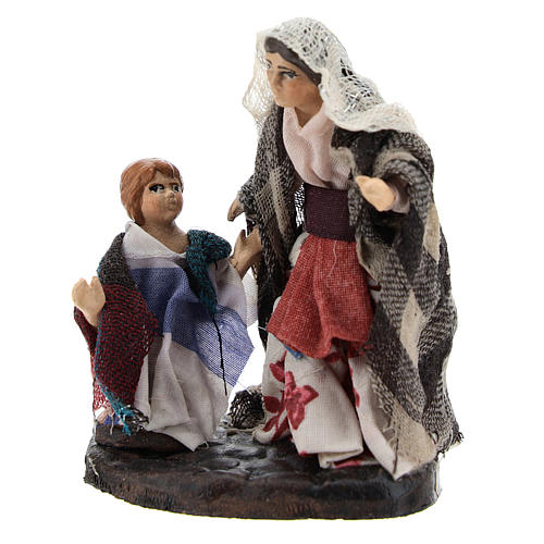 Woman with Boy for Neapolitan nativity of 8 cm 1