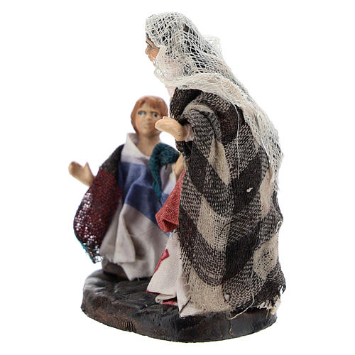 Woman with Boy for Neapolitan nativity of 8 cm 2