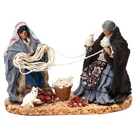 Working spinners Neapolitan Nativity Scene 8 cm