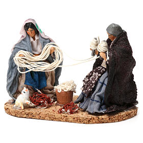 Working spinners Neapolitan Nativity Scene 8 cm