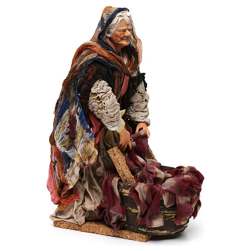 Old wash woman for Neapolitan nativity 700 style of 30 cm 4