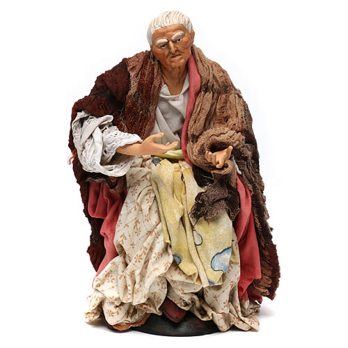 Old woman for Neapolitan nativity style 700 of 35 cm 1