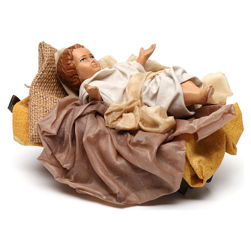Gesù bambino in culla per presepe napoletano stile 700 di 30 cm  4